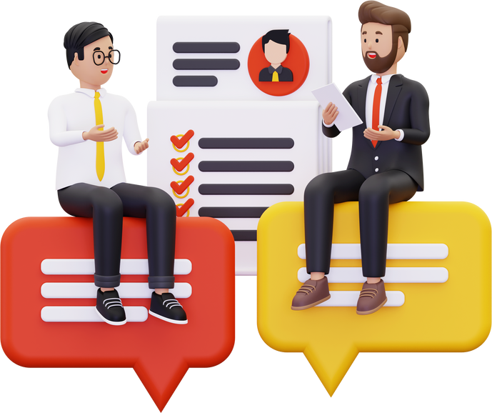 3d job interview illustration