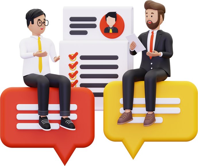 3d job interview illustration